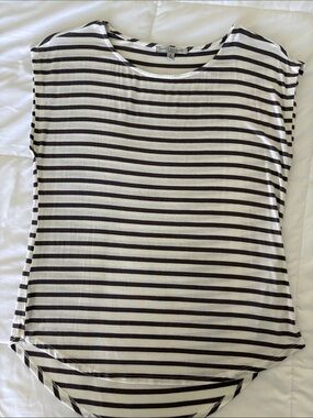 Green Envelope Brown & Gray Striped Tee